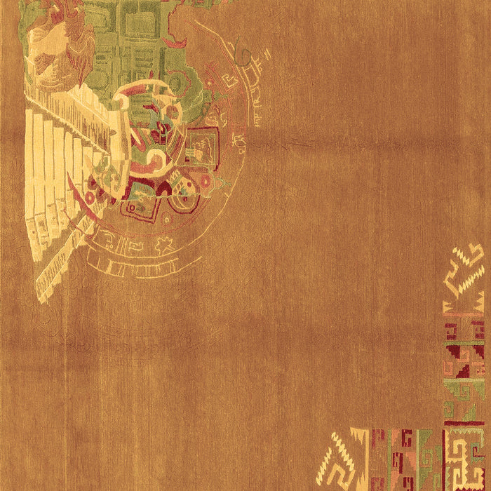 Square Abstract Brown Modern Rug, abs1902brn