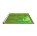 Sideview of Machine Washable Abstract Green Modern Area Rugs, wshabs1902grn