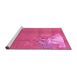 Sideview of Machine Washable Abstract Purple Modern Area Rugs, wshabs1902pur