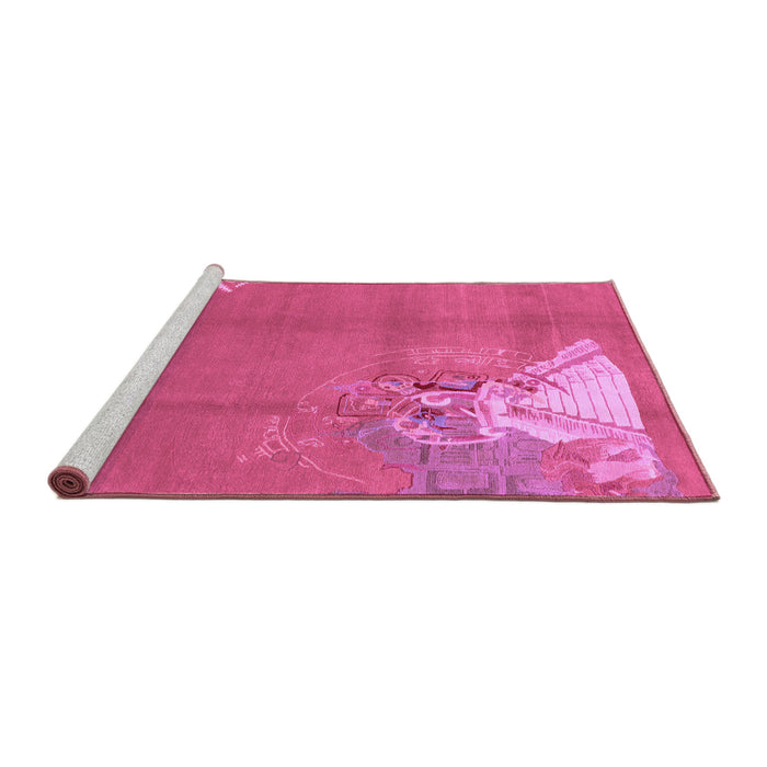 Sideview of Machine Washable Abstract Purple Modern Area Rugs, wshabs1902pur