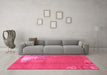 Machine Washable Abstract Pink Modern Rug in a Living Room, wshabs1902pnk