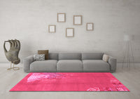 Machine Washable Abstract Pink Modern Rug, wshabs1902pnk