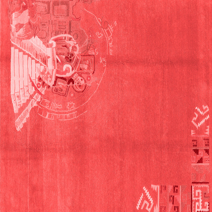 Machine Washable Abstract Red Modern Rug, wshabs1902red