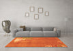 Machine Washable Abstract Orange Modern Area Rugs in a Living Room, wshabs1902org