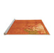 Sideview of Machine Washable Abstract Orange Modern Area Rugs, wshabs1902org