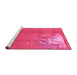 Sideview of Machine Washable Abstract Pink Modern Rug, wshabs1902pnk