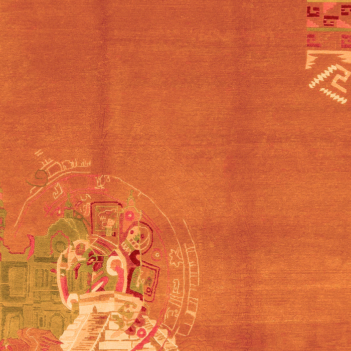 Machine Washable Abstract Orange Modern Area Rugs, wshabs1902org