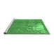 Sideview of Machine Washable Abstract Emerald Green Modern Area Rugs, wshabs1902emgrn