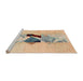 Sideview of Machine Washable Abstract Brown Rug, wshabs1903