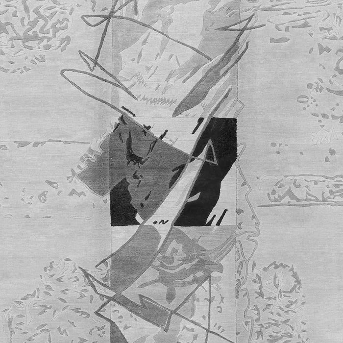 Machine Washable Abstract Gray Modern Rug, wshabs1903gry