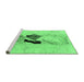 Sideview of Machine Washable Abstract Emerald Green Modern Area Rugs, wshabs1903emgrn