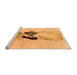 Sideview of Machine Washable Abstract Orange Modern Area Rugs, wshabs1903org