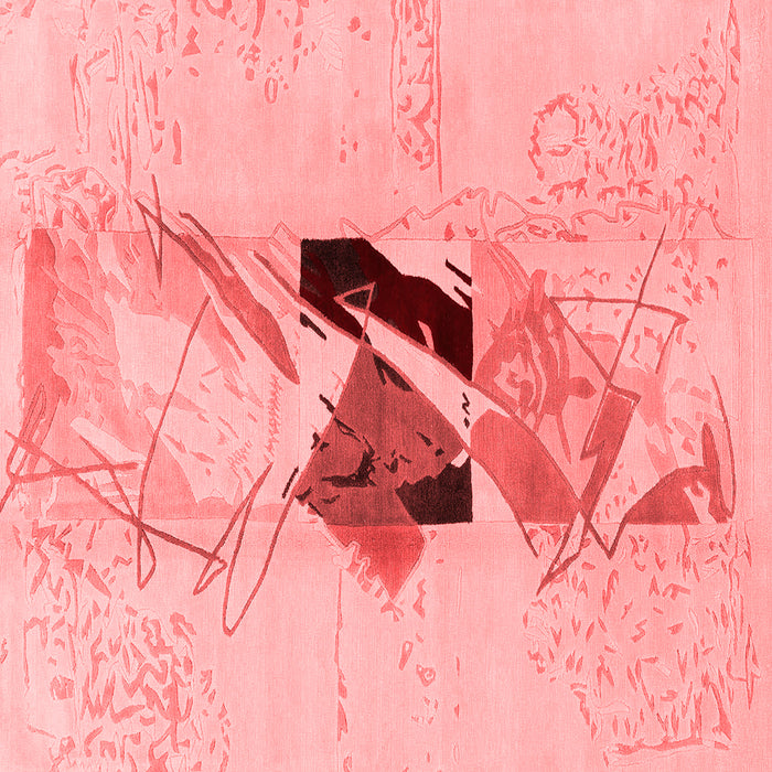Machine Washable Abstract Red Modern Rug, wshabs1903red