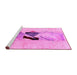 Sideview of Machine Washable Abstract Pink Modern Rug, wshabs1903pnk