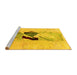 Sideview of Machine Washable Abstract Yellow Modern Rug, wshabs1903yw