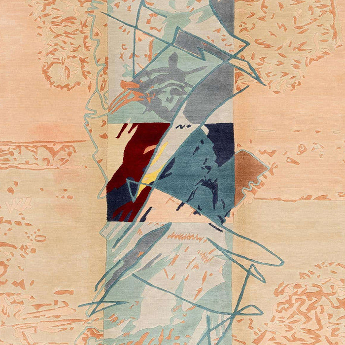 Machine Washable Abstract Brown Rug, wshabs1903