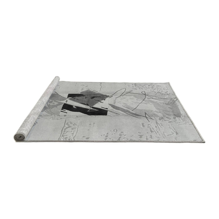 Sideview of Machine Washable Abstract Gray Modern Rug, wshabs1903gry