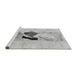 Sideview of Machine Washable Abstract Gray Modern Rug, wshabs1903gry