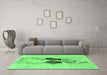 Machine Washable Abstract Emerald Green Modern Area Rugs in a Living Room,, wshabs1903emgrn