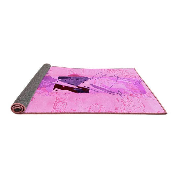Sideview of Abstract Pink Modern Rug, abs1903pnk