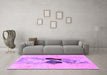 Machine Washable Abstract Purple Modern Area Rugs in a Living Room, wshabs1903pur