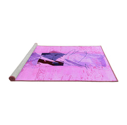 Sideview of Machine Washable Abstract Purple Modern Area Rugs, wshabs1903pur