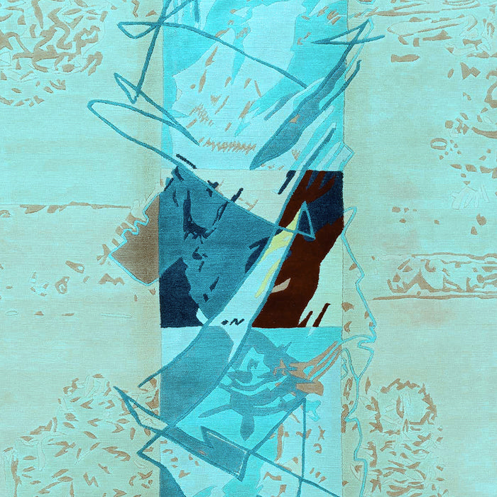 Abstract Light Blue Modern Rug, abs1903lblu