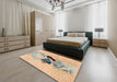 Machine Washable Abstract Brown Rug in a Bedroom, wshabs1903