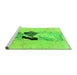 Sideview of Machine Washable Abstract Green Modern Area Rugs, wshabs1903grn