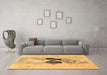 Machine Washable Abstract Brown Modern Rug in a Living Room,, wshabs1903brn