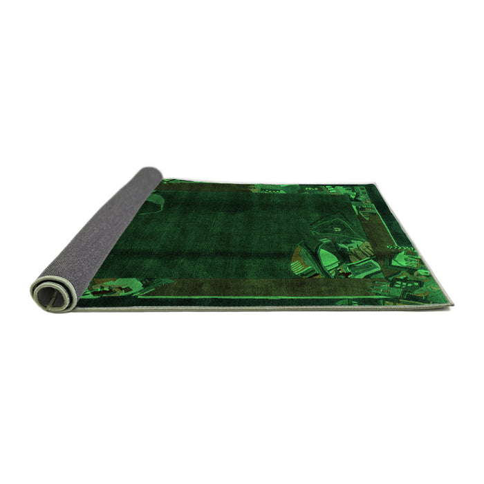 Sideview of Abstract Green Modern Rug, abs1904grn