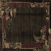 Square Abstract Brown Modern Rug, abs1904brn