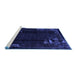 Sideview of Machine Washable Abstract Blue Modern Rug, wshabs1904blu