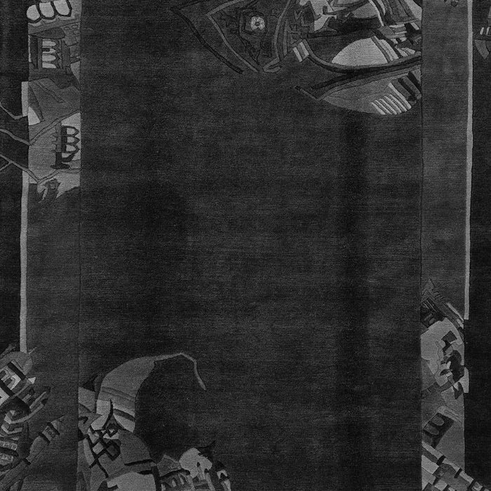 Machine Washable Abstract Gray Modern Rug, wshabs1904gry