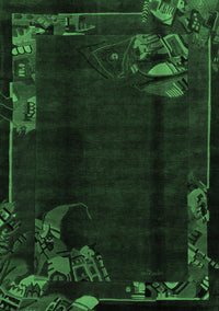 Abstract Emerald Green Modern Rug, abs1904emgrn