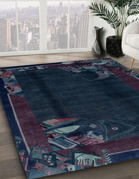 Abstract Blue Modern Rug, abs1904