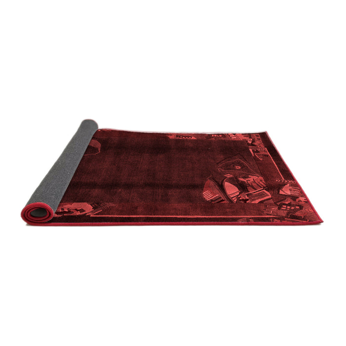 Abstract Red Modern Area Rugs