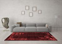 Machine Washable Abstract Red Modern Rug, wshabs1904red