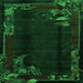 Square Abstract Green Modern Rug, abs1904grn