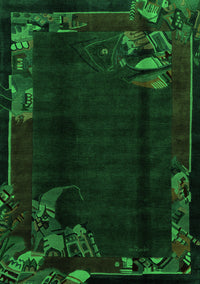 Abstract Green Modern Rug, abs1904grn