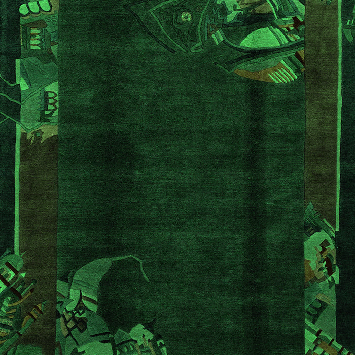 Abstract Green Modern Rug, abs1904grn