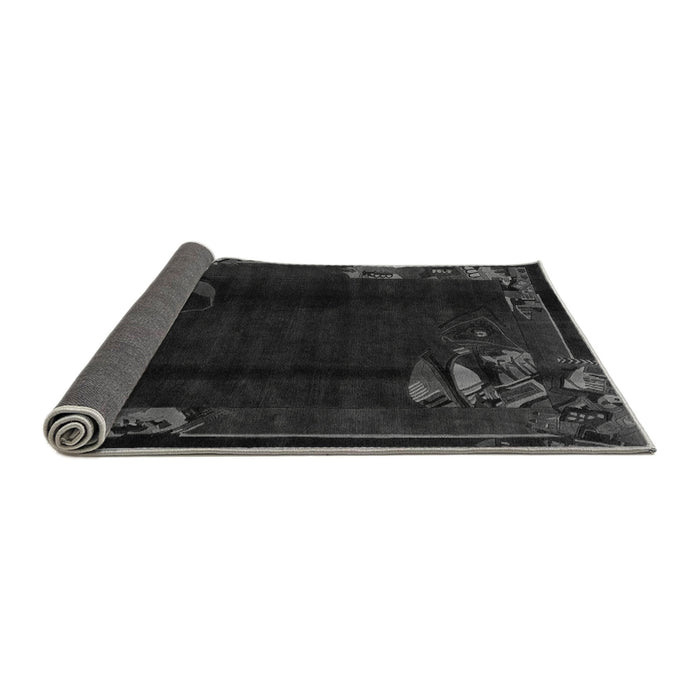 Sideview of Abstract Gray Modern Rug, abs1904gry