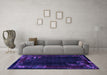 Machine Washable Abstract Purple Modern Area Rugs in a Living Room, wshabs1904pur