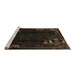 Sideview of Machine Washable Abstract Brown Modern Rug, wshabs1904brn