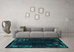 Machine Washable Abstract Turquoise Modern Area Rugs in a Living Room,, wshabs1904turq