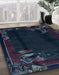 Abstract Blue Modern Rug in Family Room, abs1904