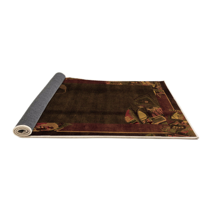 Sideview of Abstract Orange Modern Rug, abs1904org