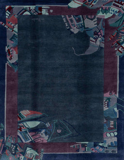 Abstract Blue Modern Rug, abs1904