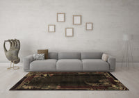 Machine Washable Abstract Brown Modern Rug, wshabs1904brn