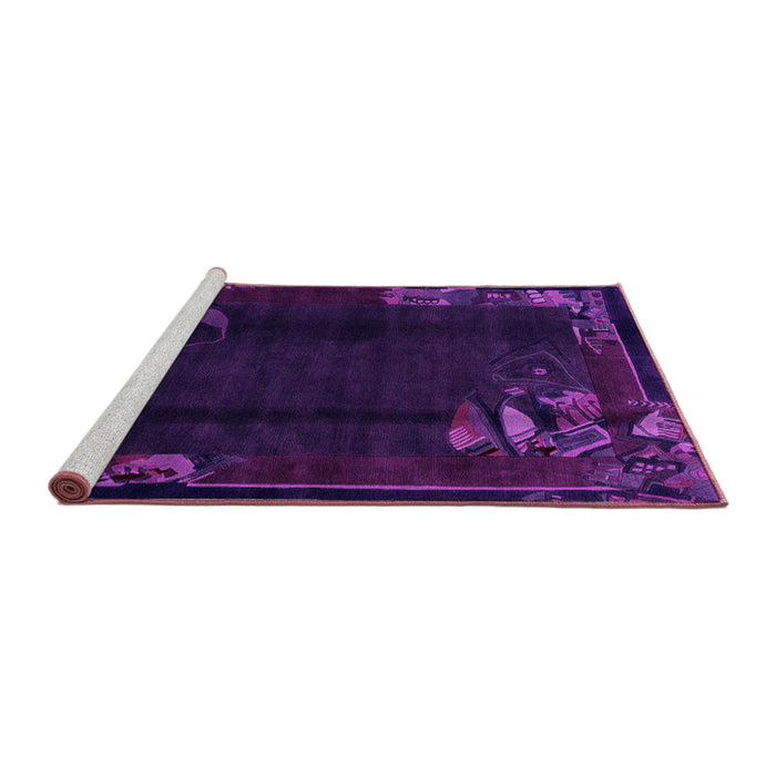 Sideview of Machine Washable Abstract Pink Modern Rug, wshabs1904pnk